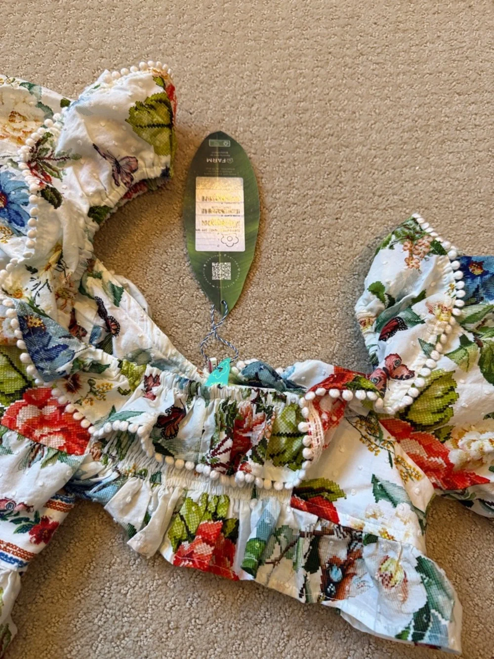 FARM Rio Floral Tiered 2 piece Maxi skirt and top in Pink, Green, White, Blue - Picture 6 of 6